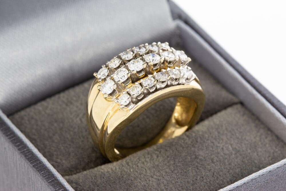 Diamant Damen Ring 585 Gold - 16,6 mm