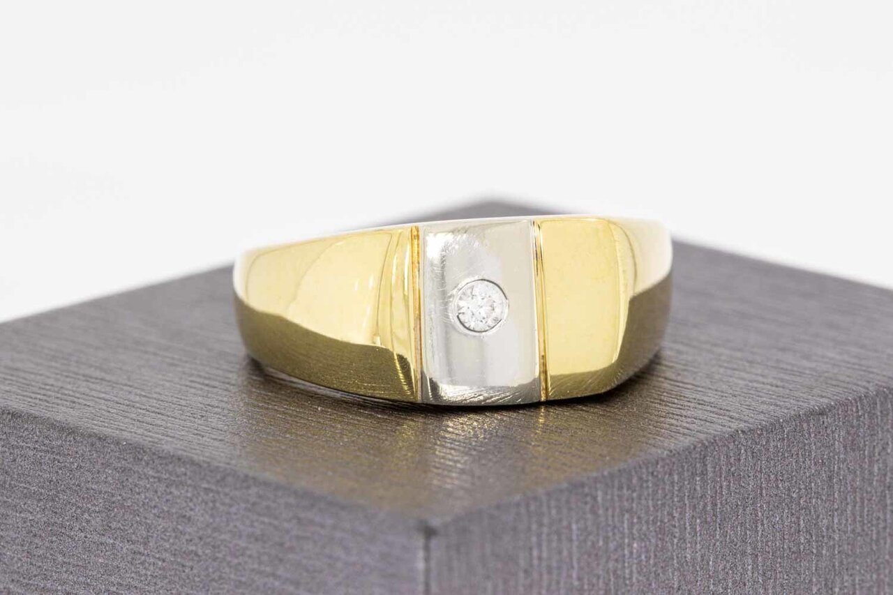 14 Karat Goldene Statement Ring mit Zirkonia - 19,6 mm
