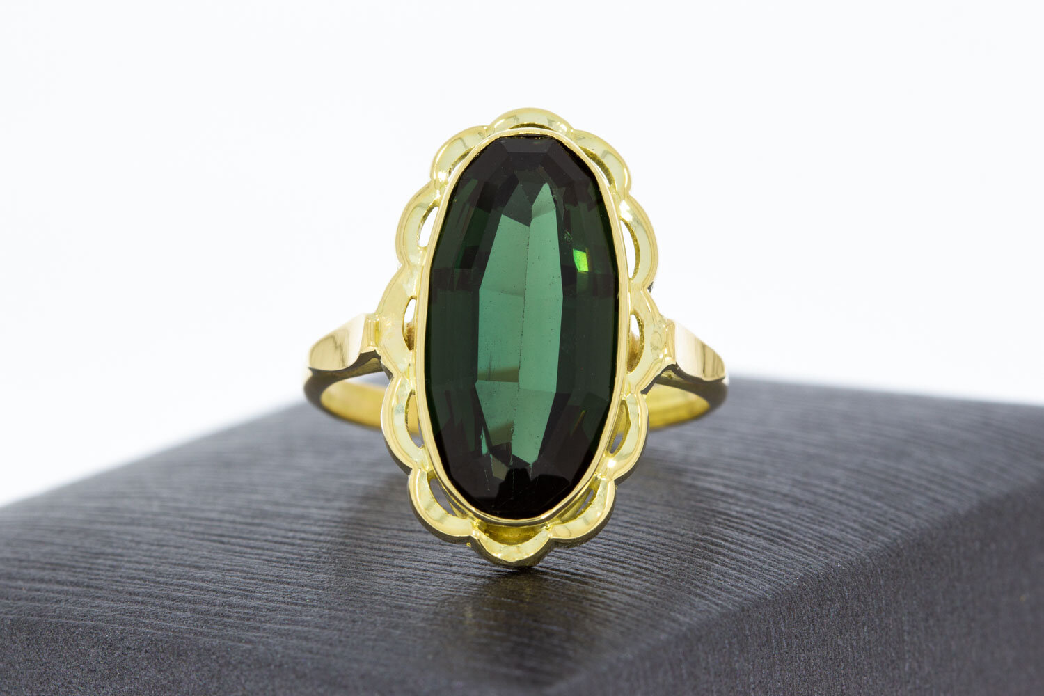 Vintage Turmalin Ring 14 Karat Gold - 17,5 mm