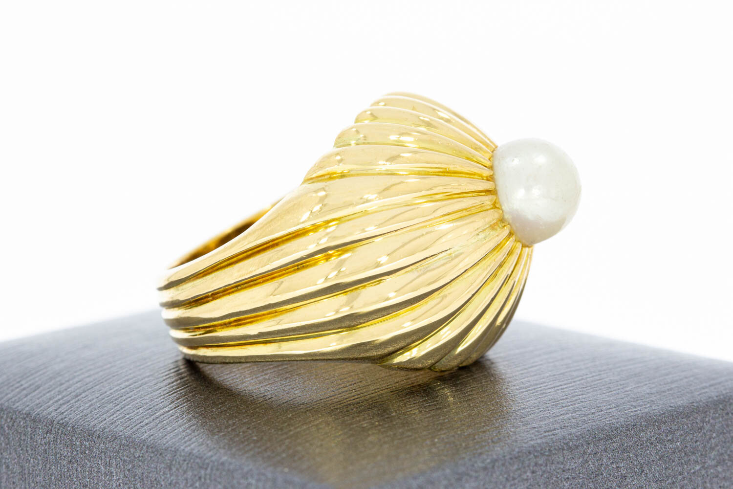 Vintage 750 Gold Ring mit Perle - 18,4