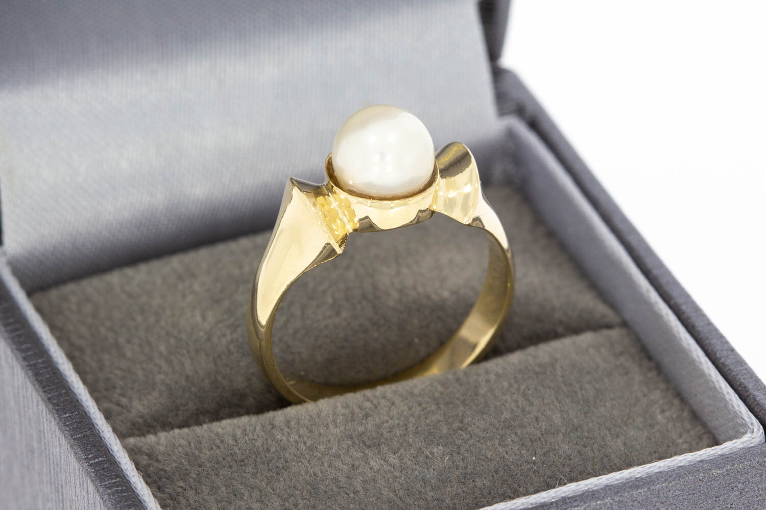 Perlenring 14 Karat Gold - Ringgröße 17,5 mm