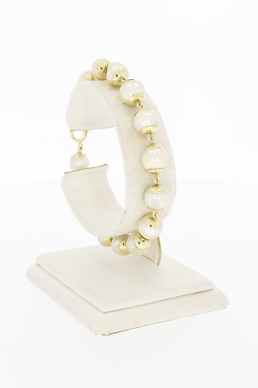 14 Karat Gold Perlen Armband - 19 cm