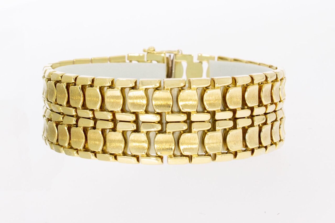 Breites Vintage-Armband aus 14 Karat Gold - 17,3 cm