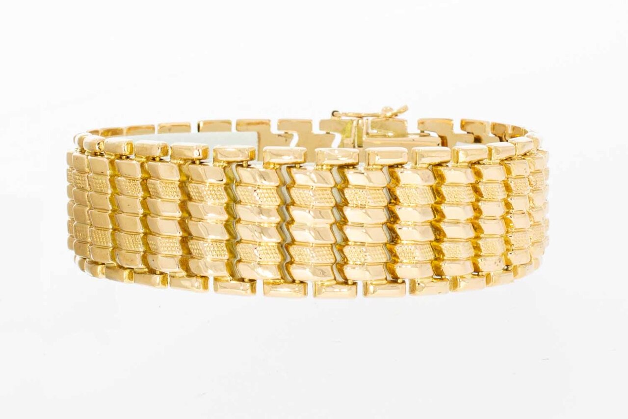 18 Karat Gold breites Fantasy-Armband - 19,1 cm