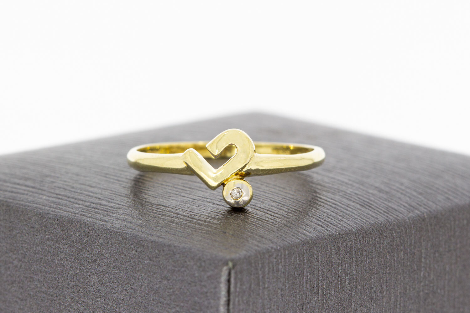 Diamant 585 Gold Ring mit Herz - 17,3 mm