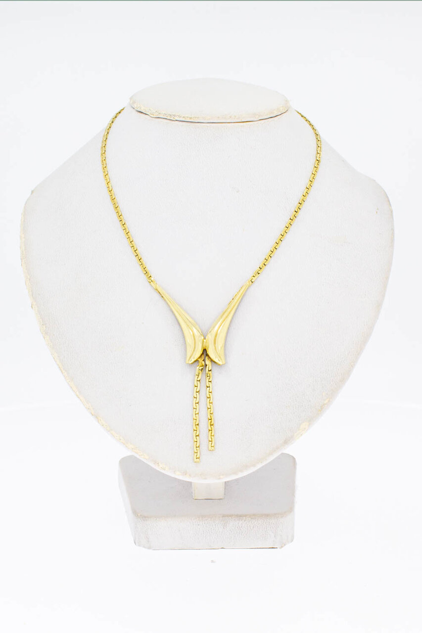 14 Karat gelb goldene Fantasy Halskette mit Anhänger - 42 cm