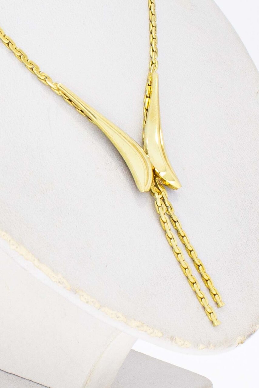 14 Karat gelb goldene Fantasy Halskette mit Anhänger - 42 cm