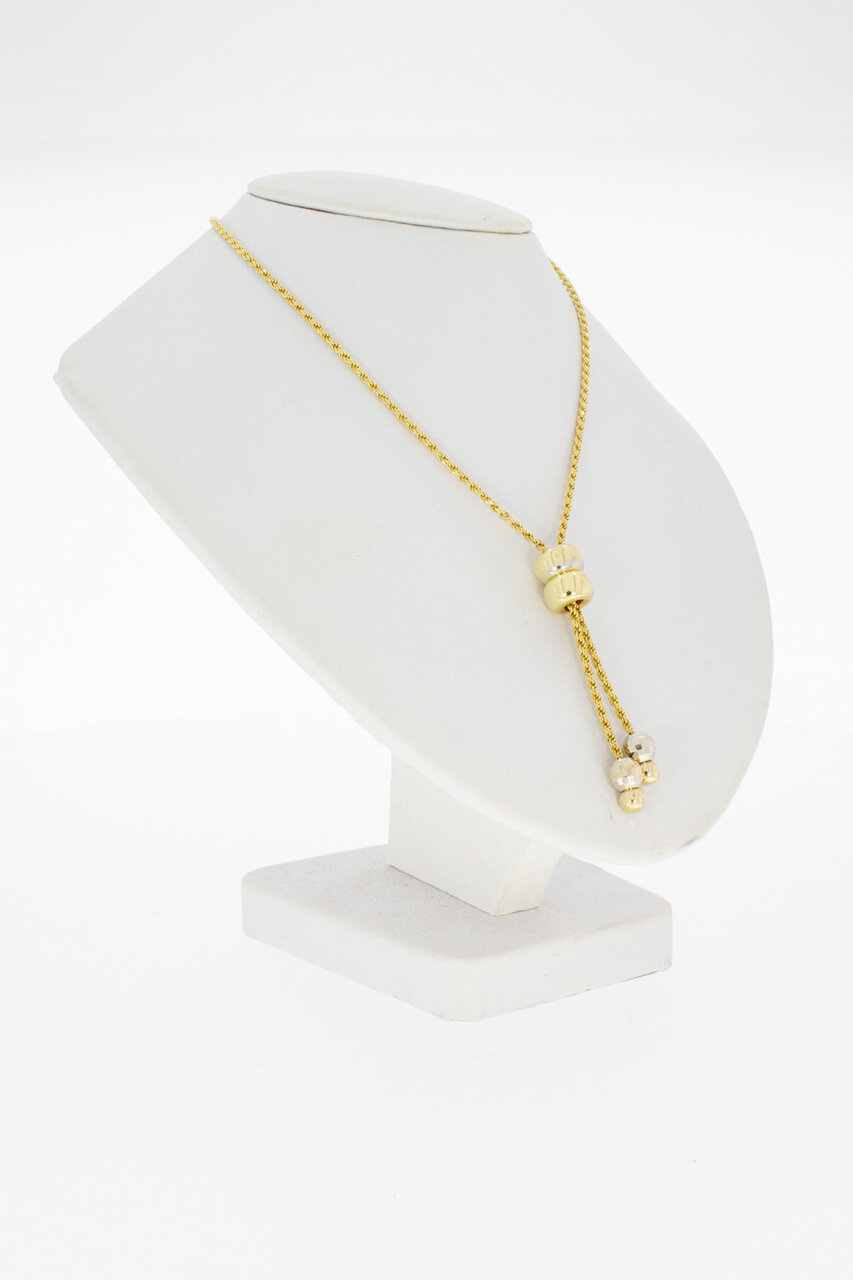 14 Karat Gold Kordel Halskette mit Anhänger- 47 cm