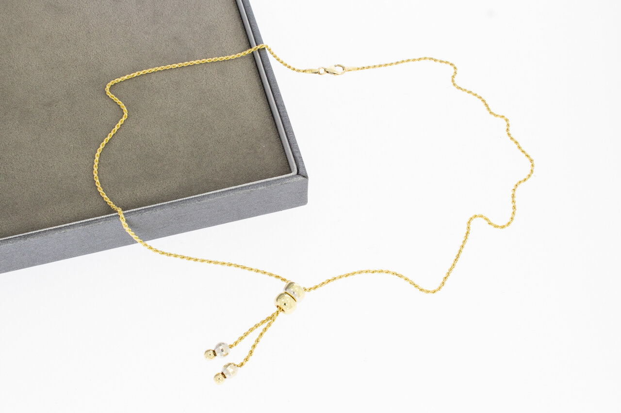 14 Karat Gold Kordel Halskette mit Anhänger- 47 cm