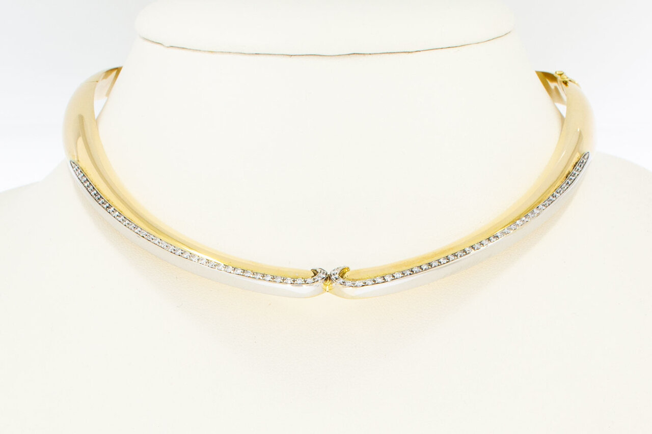 18 Karat Diamanten Goldhalskette - 44 cm