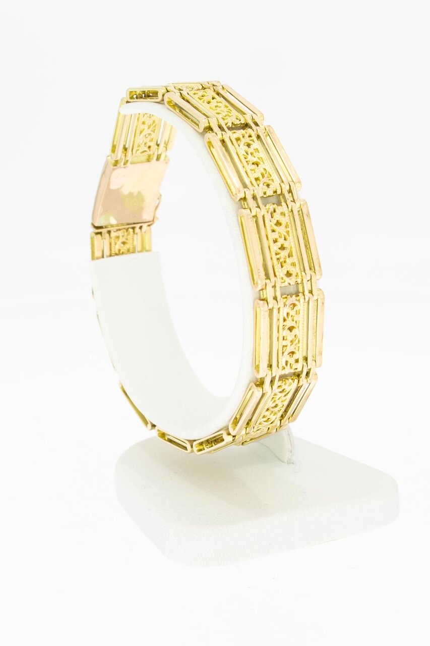 585 Gold Vintage Armband mit Diamant - 19,8 cm