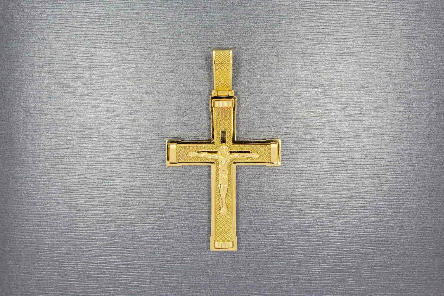 Kreuzkettenanhänger 750 Gold - 6,1 cm