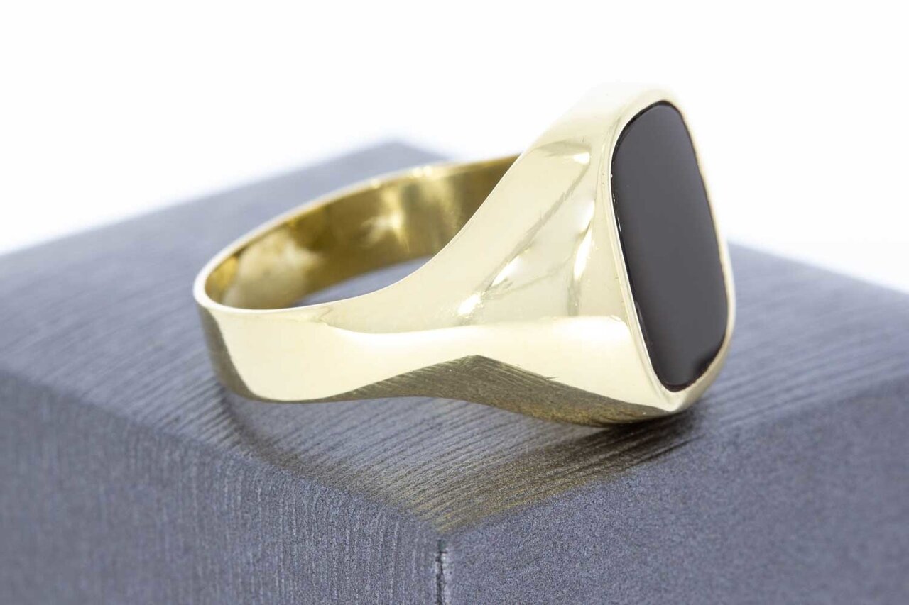 14 Karat Gold Onyx Siegelring - 22,6 mm