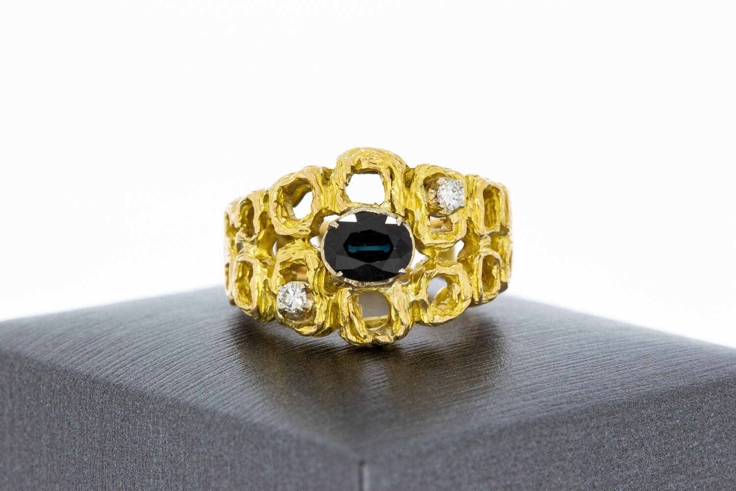 18 Karat Gold Edelsteinring - 18,7 mm