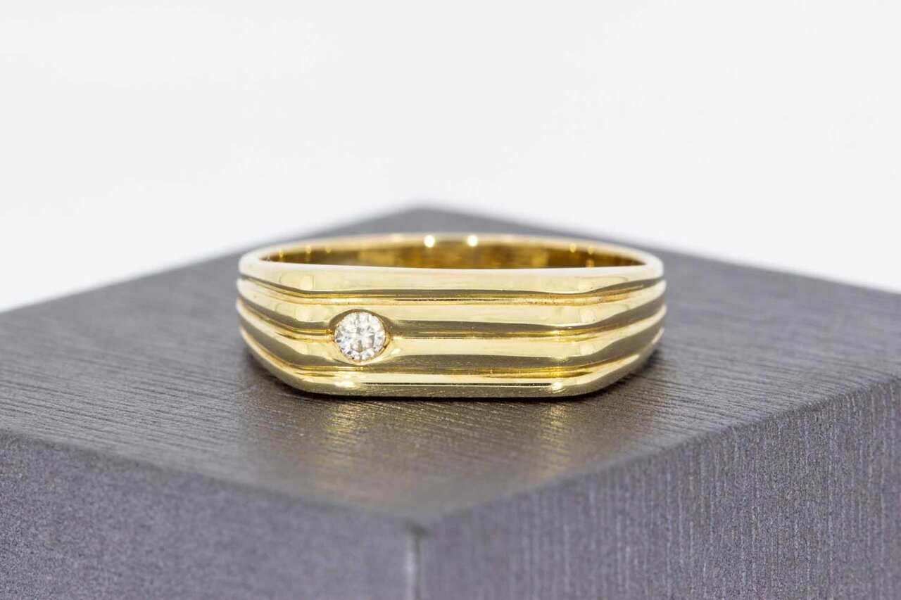 14 Karat Gold profilierte Statement Ring - 20,1 mm