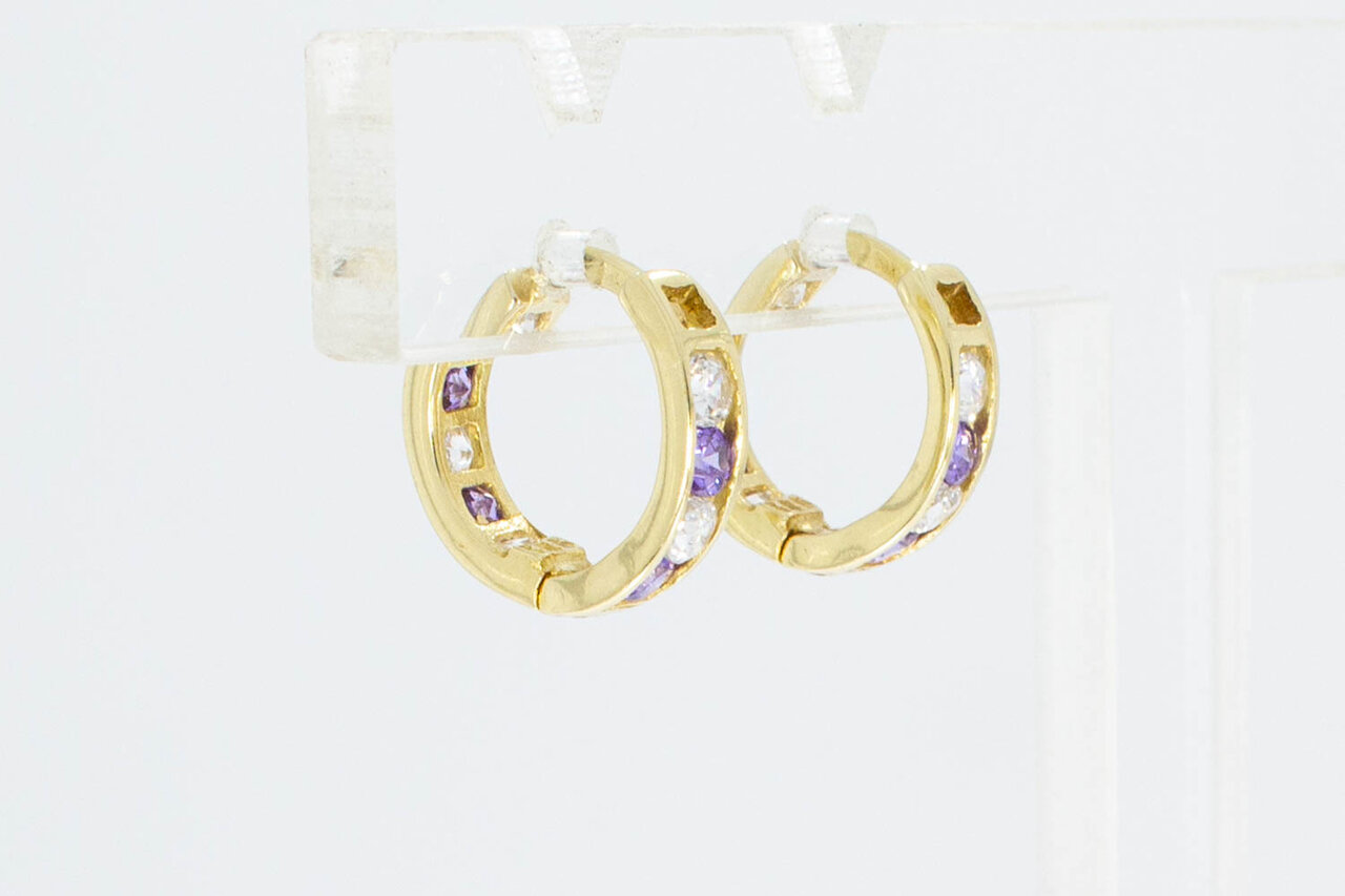 585 Gold Edelstein Ohrringe - 1,2 cm