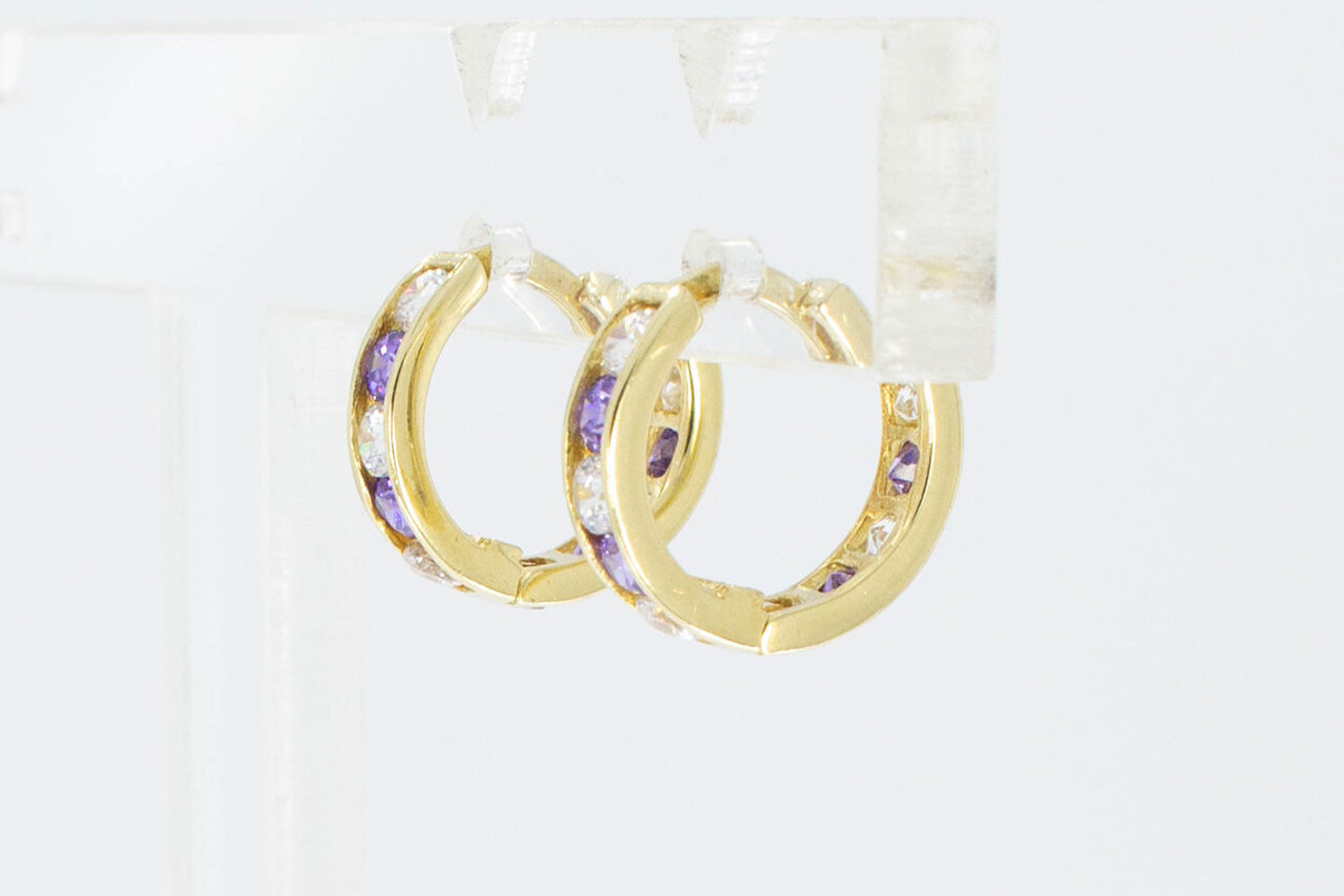 585 Gold Edelstein Ohrringe - 1,2 cm