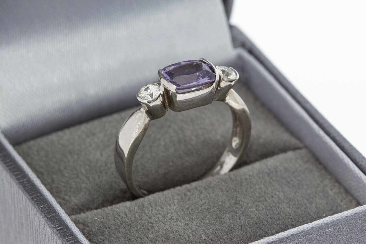 18 Karat Weißgold Spinell Ring - 17,3 mm