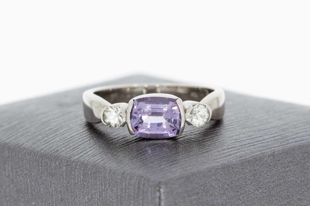 18 Karat Weißgold Spinell Ring - 17,3 mm