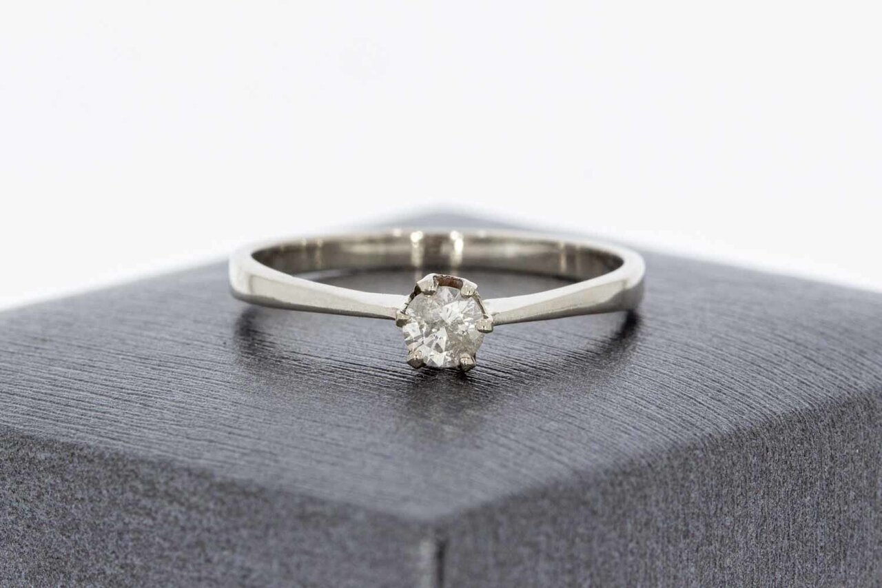 14 Karat Weißgold Diamant Ring - 18,7 mm