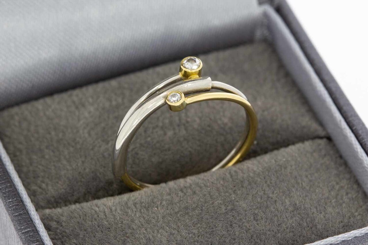 Bicolor 18 Karat Diamant Ring - 16 mm