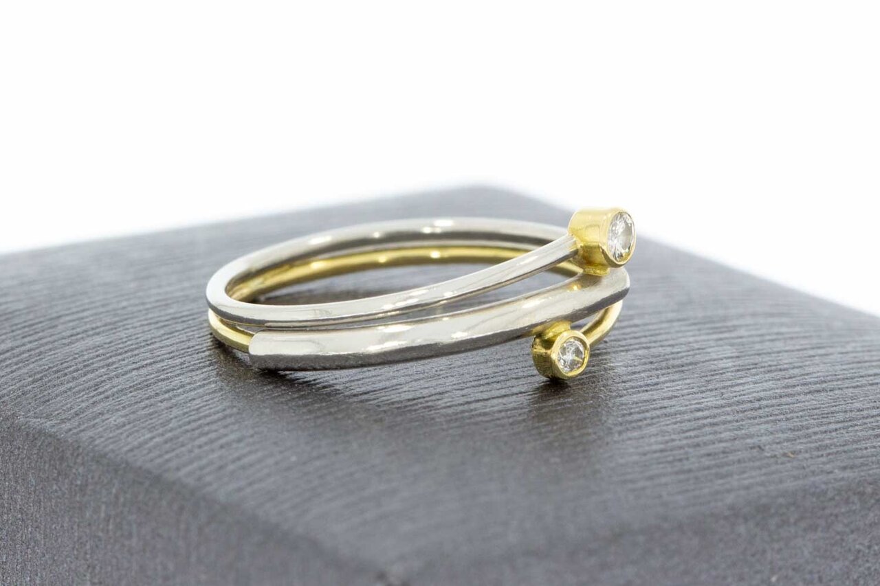 Bicolor 18 Karat Diamant Ring - 16 mm