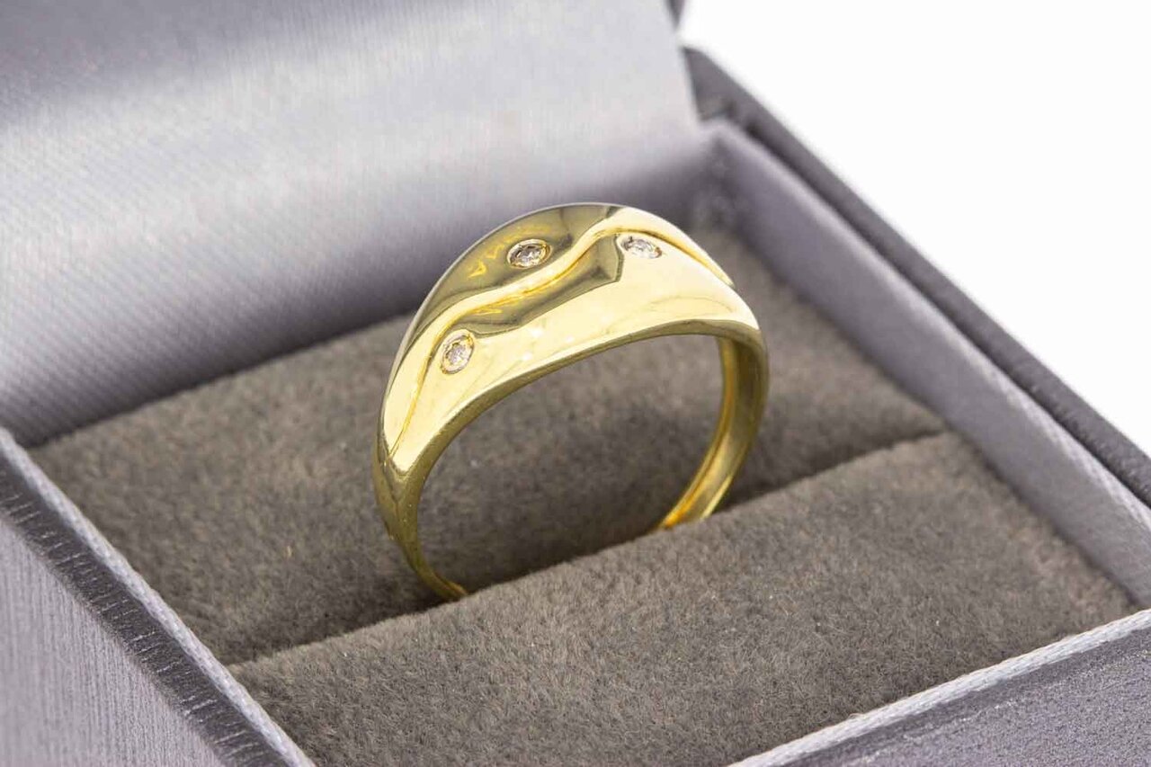 14 Karat Gelbgold Diamant Ring - 17,1 mm