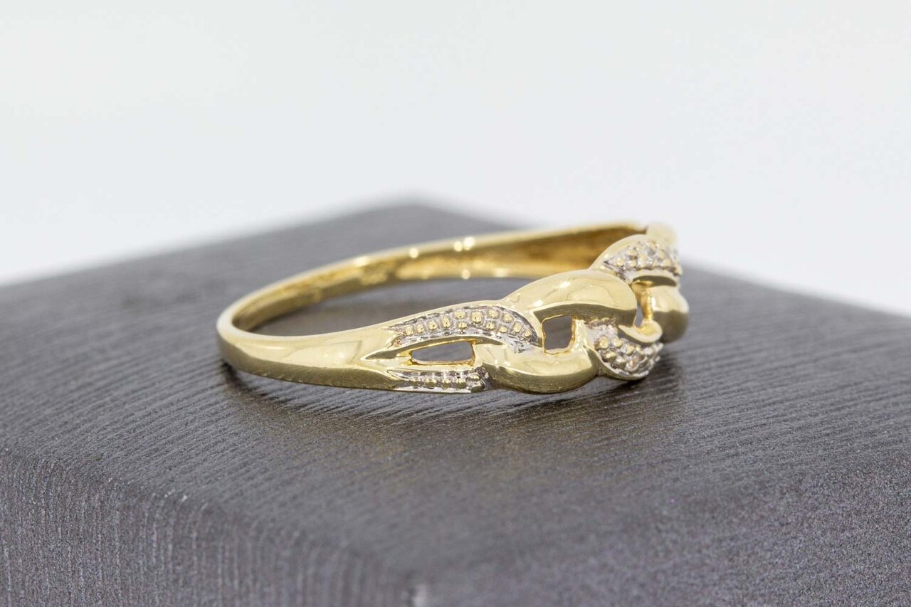 14 Karat Goldring mit Diamant - 18,7 mm