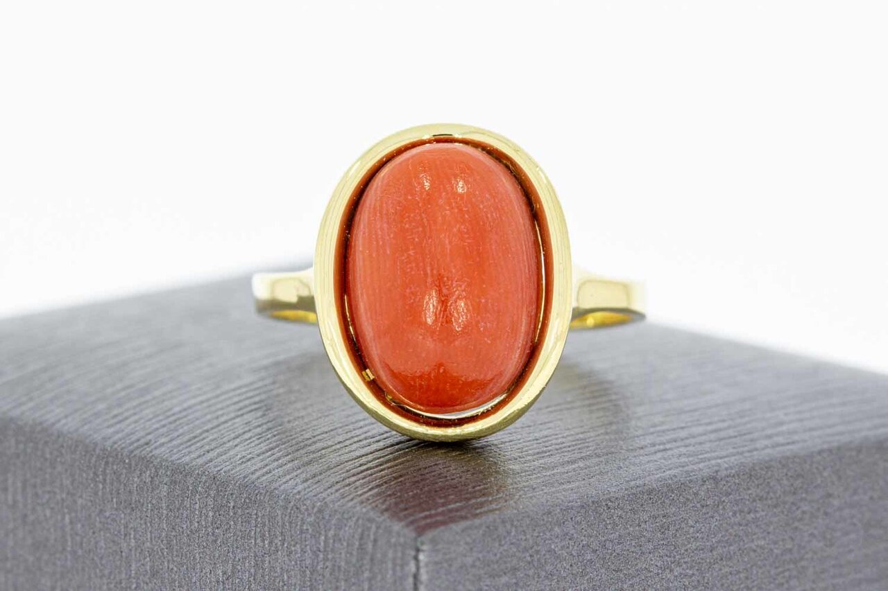 14 Karat Gold Korallen Ring - 19,4 mm