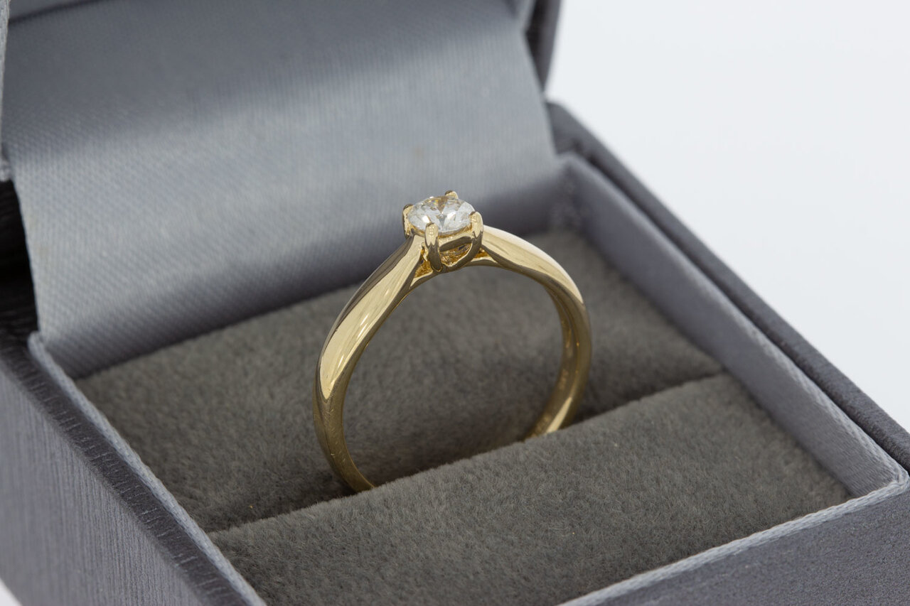 Diamant Frauen Ring 14 Karat Gelbgold - 16,7 mm