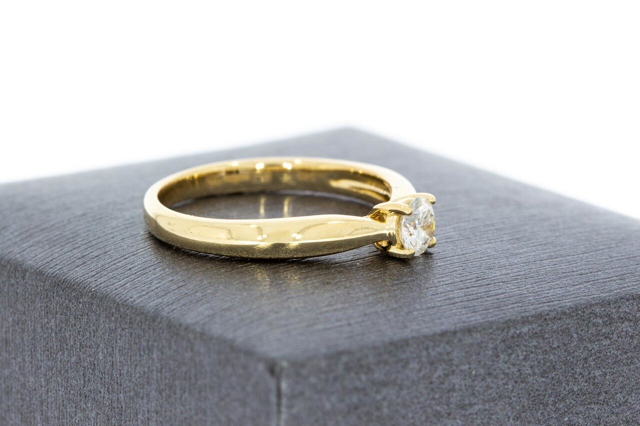Diamant Frauen Ring 14 Karat Gelbgold - 16,7 mm