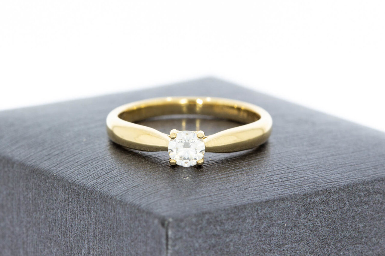 Diamant Frauen Ring 14 Karat Gelbgold - 16,7 mm
