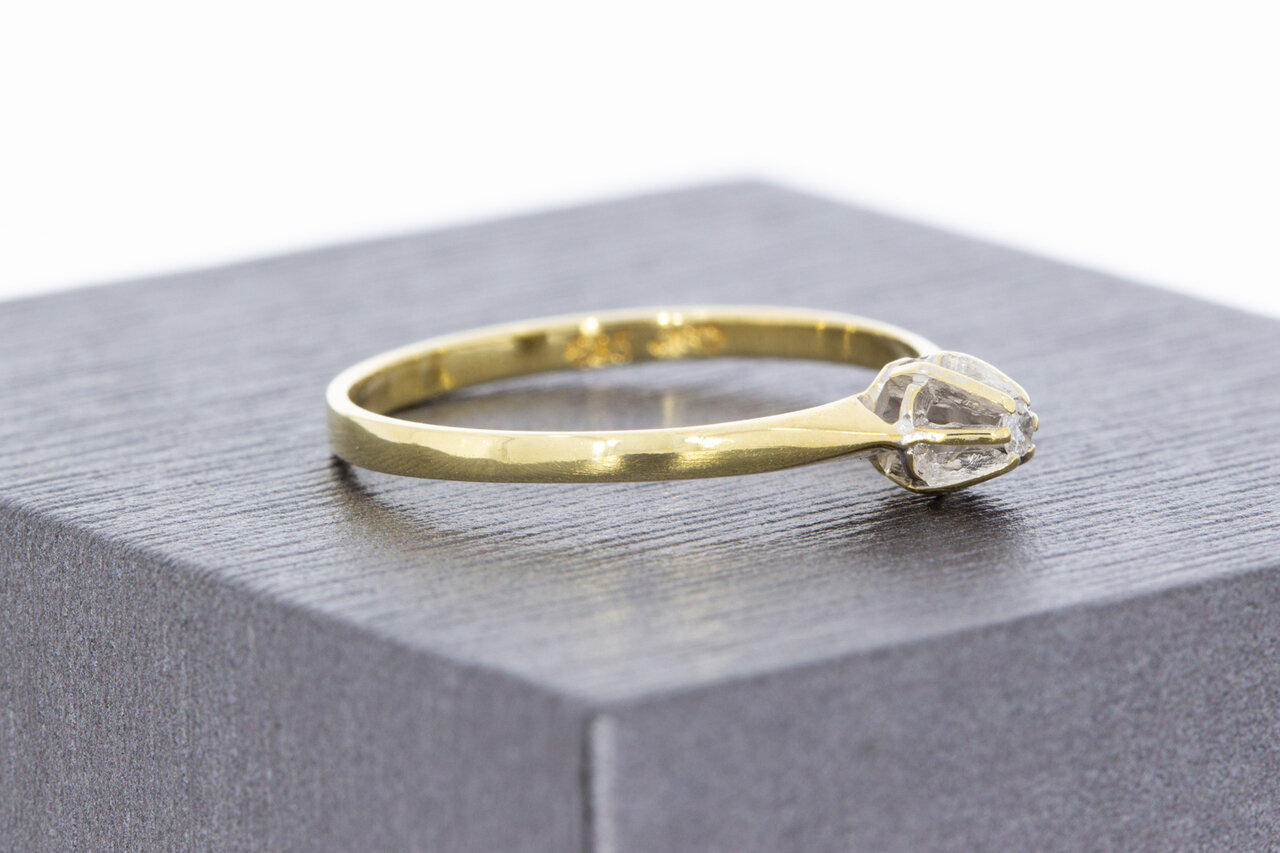 14 Karat bicolor Gold Diamant Ring - 17,5 mm