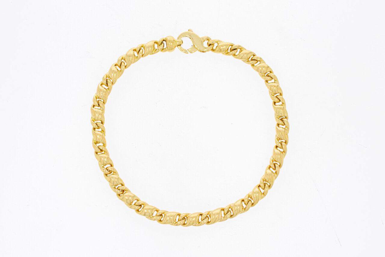 18 Karat Gold Falkenauge Gliederarmband - 24,1 cm