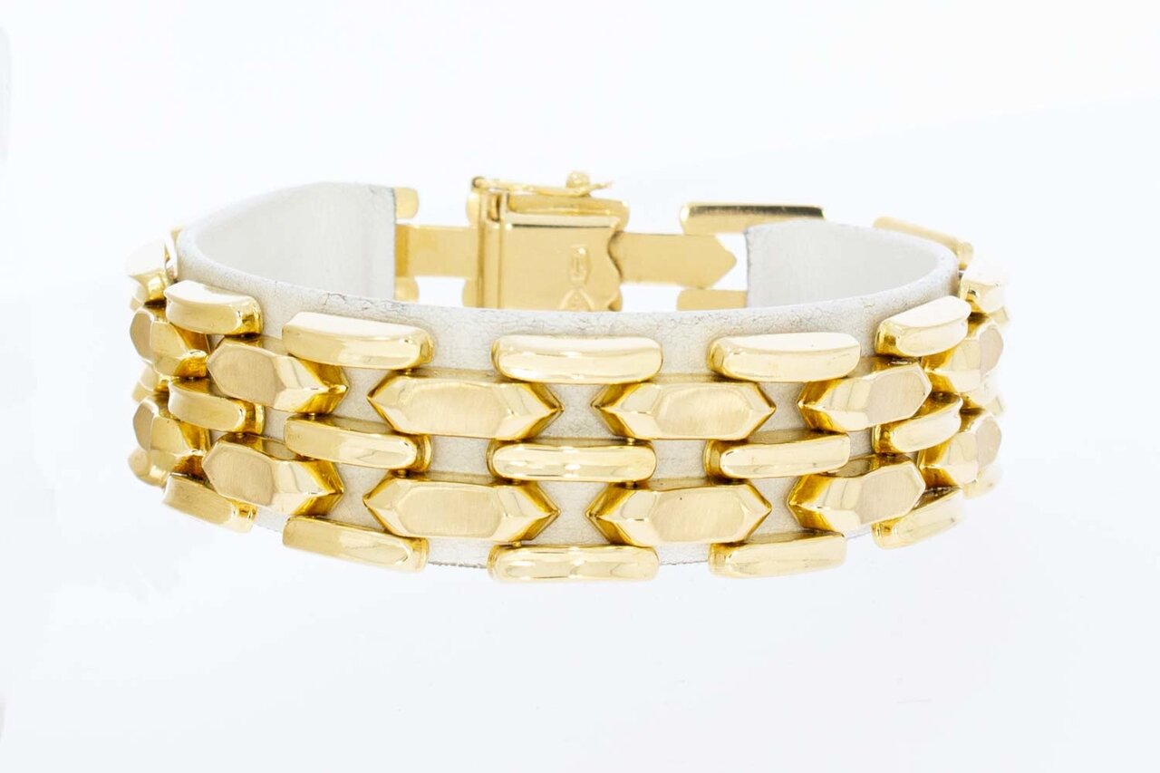 18 Karat Gold breites Barrenarmband - 19,3 cm