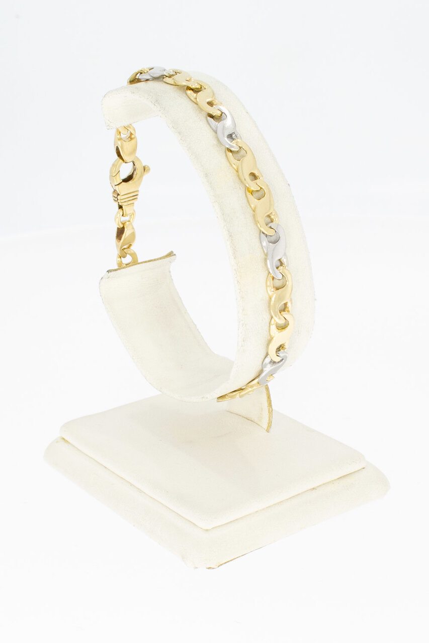 Bicolor Gold Armband 14 Karat - 19,9 cm