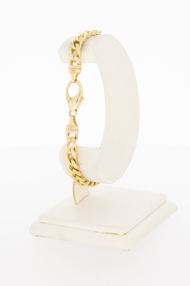 Panzer Armband 585 Gelb Gold - 20 cm