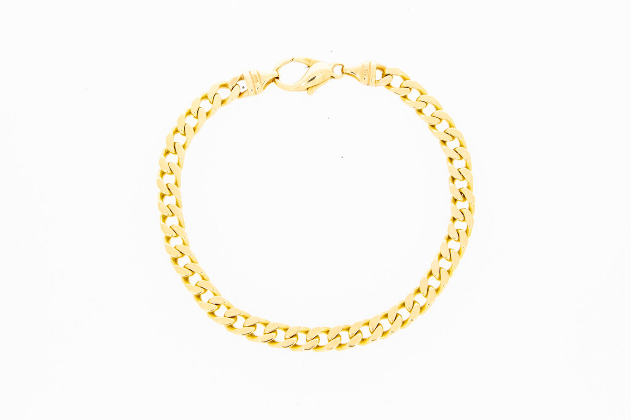 Panzer Armband 585 Gelb Gold - 20 cm
