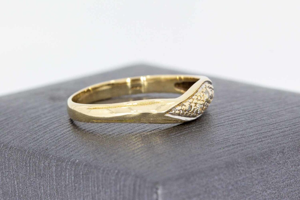 14 Karat Goldene Fantasy Diamantring - 17,2 mm