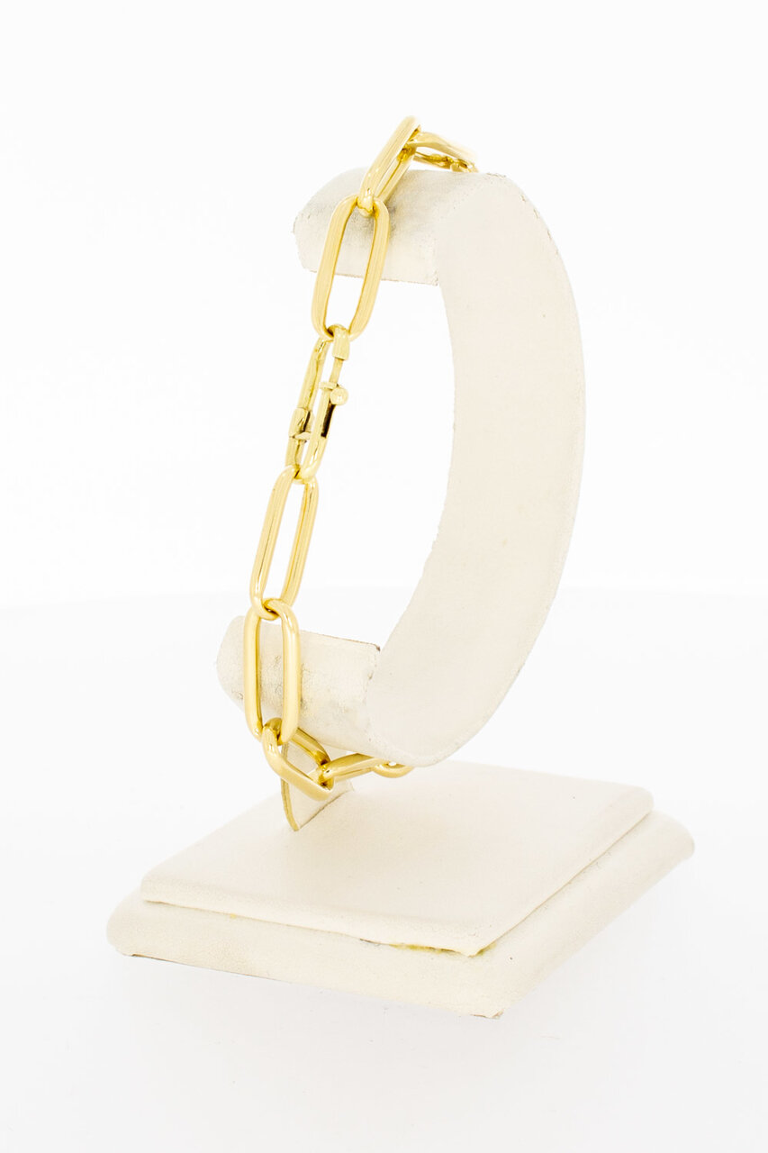 14 Karat Paperclip Goldarmband - 22 cm