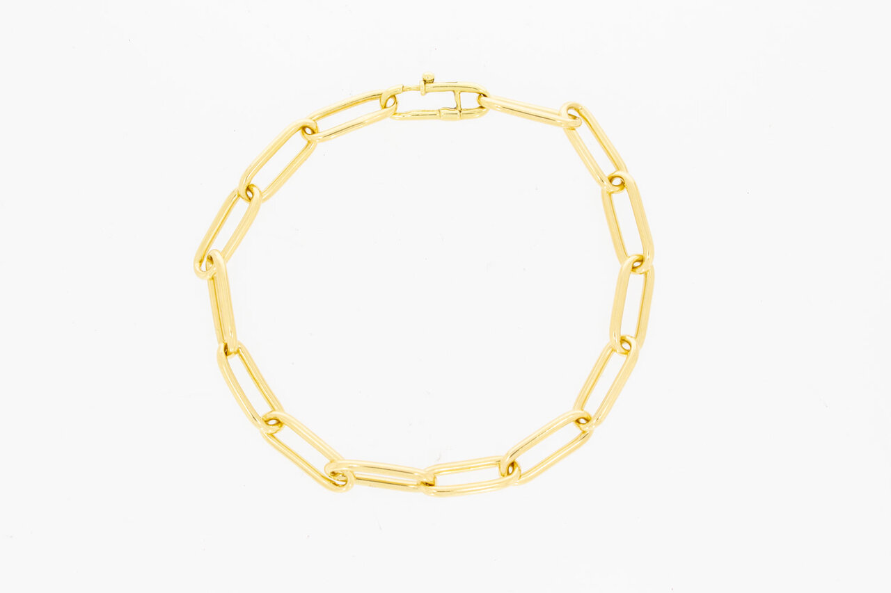 14 Karat Paperclip Goldarmband - 22 cm