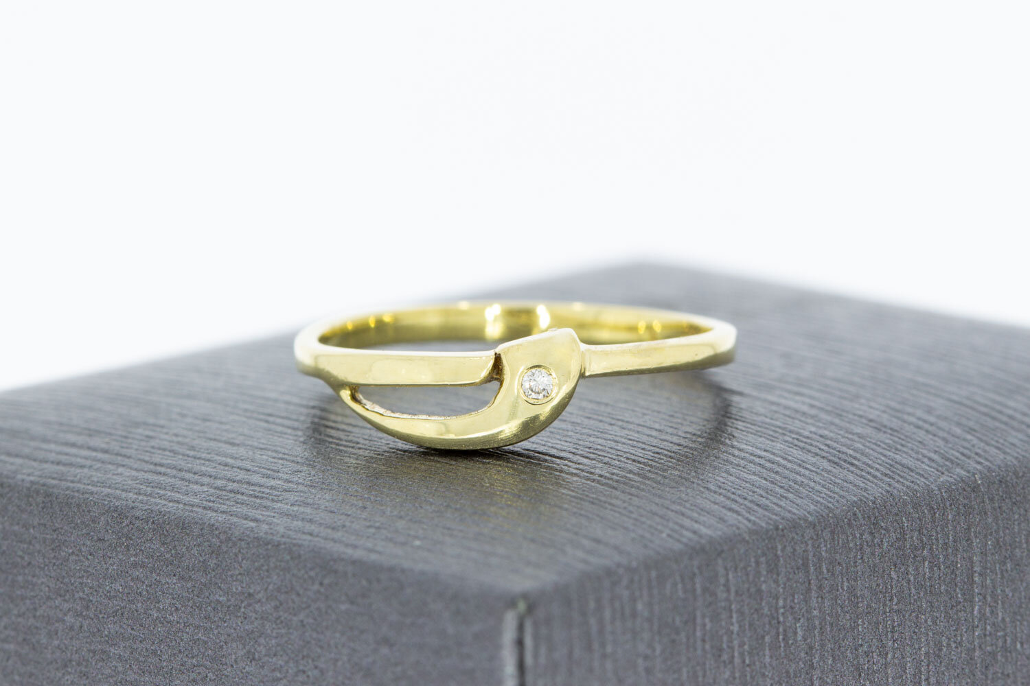 Fantasiering mit Diamant 14 Karat Gold  - 17,4 mm