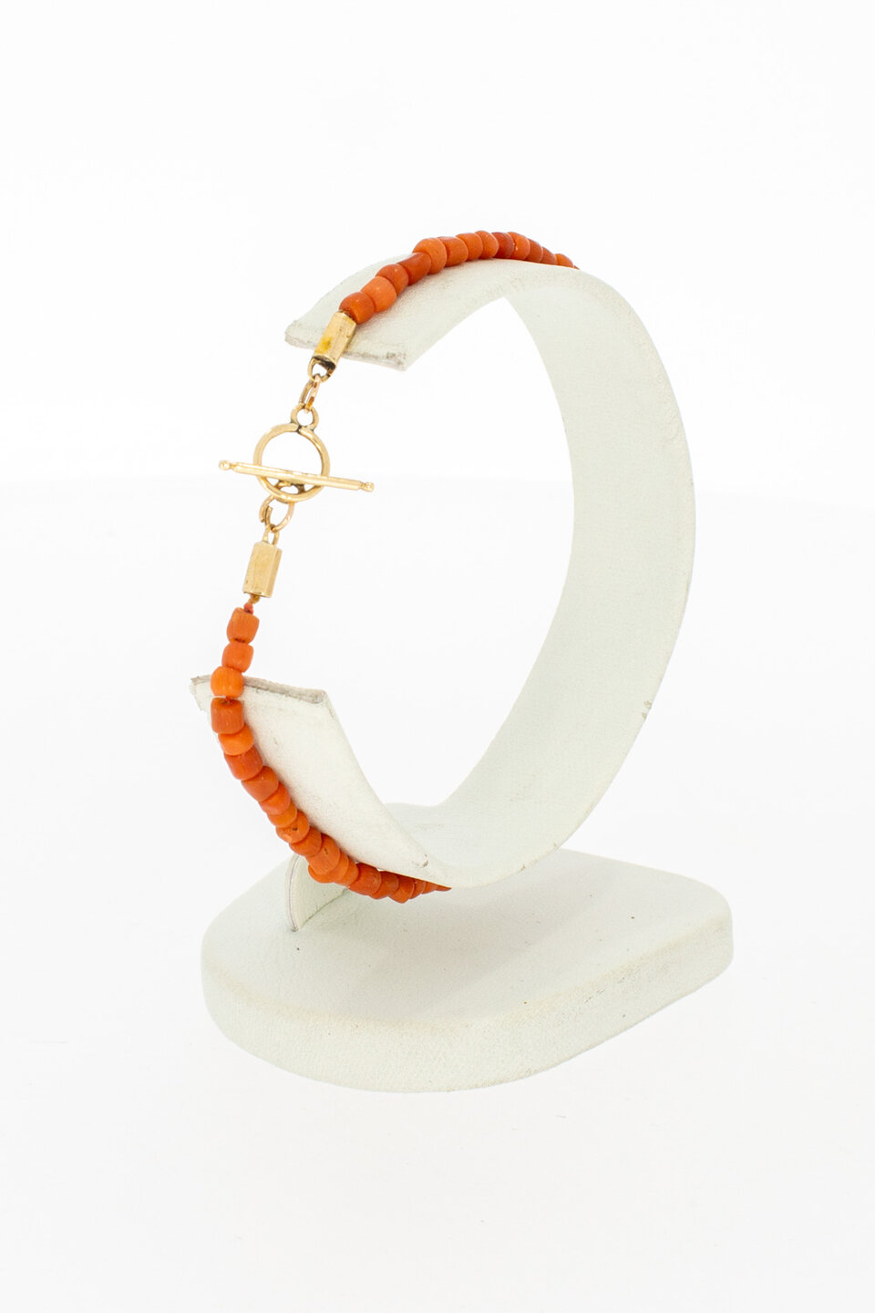 Rotes Korallenarmband 14 Karat Gold