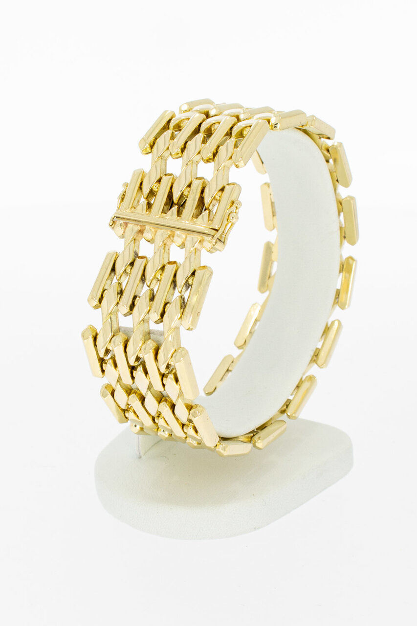 14 Karat Gold breites Barrenarmband - 19,4 cm