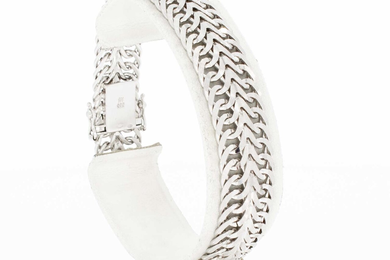 Breites Weißgold Armband 14 Karat - 19,3