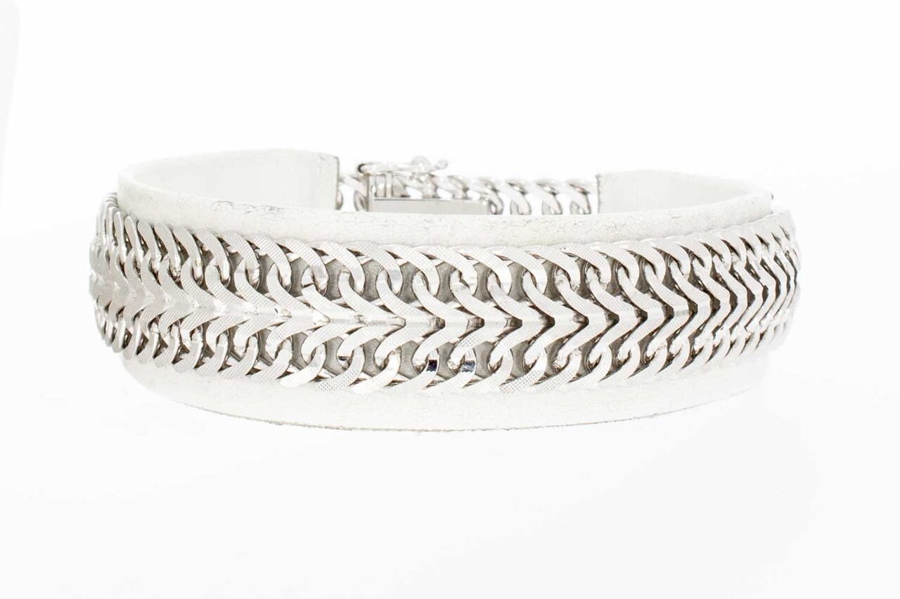 Breites Weißgold Armband 14 Karat - 19,3