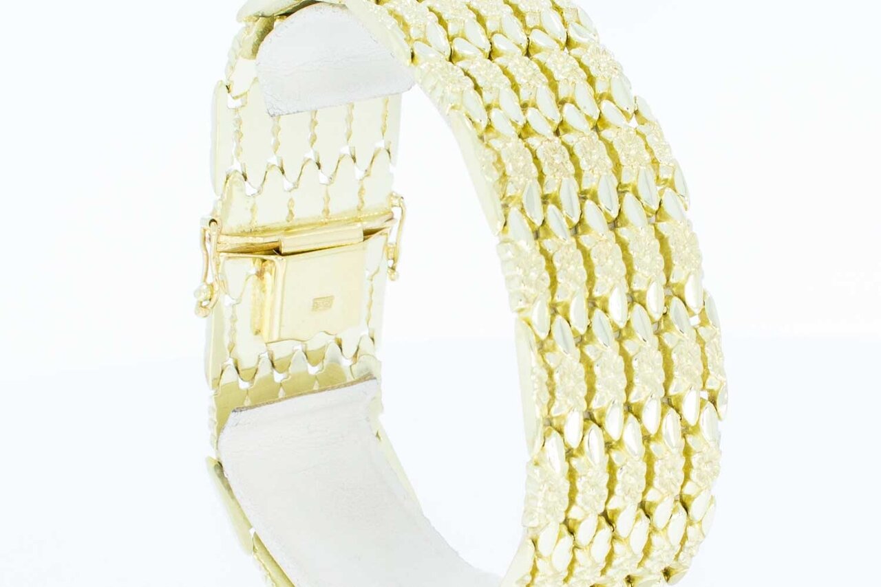 Breites 14 Karat Stäbchen Gold Armband - 19,8 cm