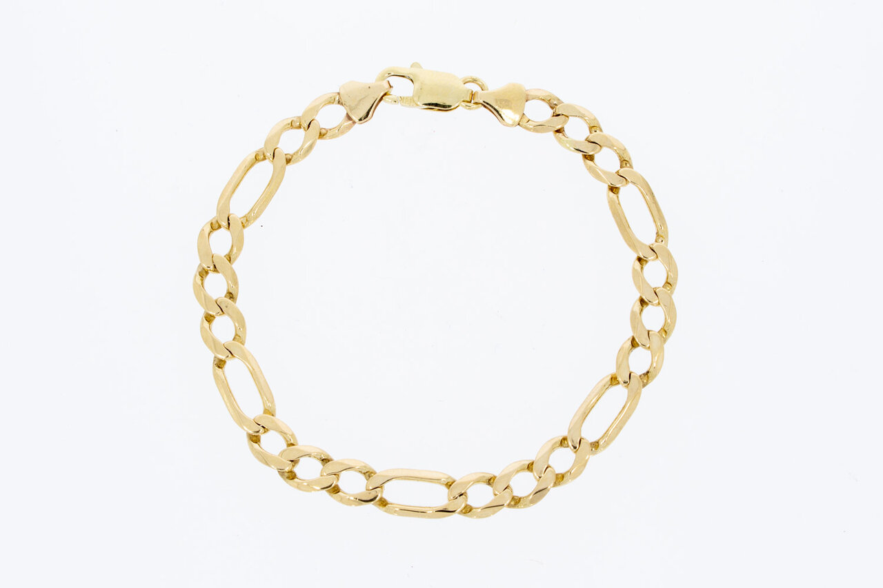 Figaro Armband Gelbgold 14 Karat - 21,9 cm