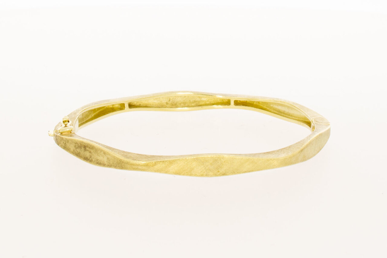 14 Karat Gelbgold gemaserte Armreif