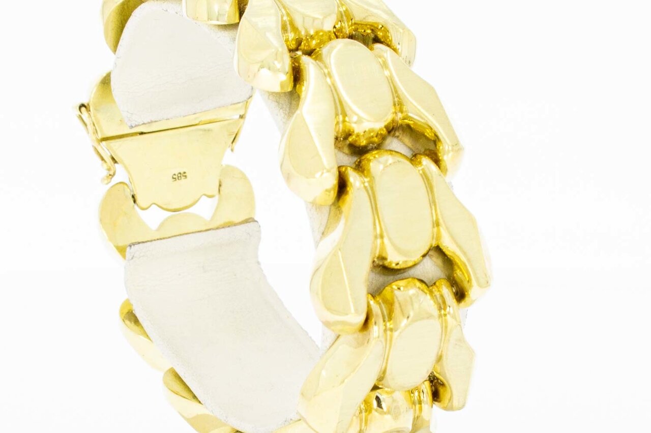 14 Karat breites Goldarmband - 18 cm